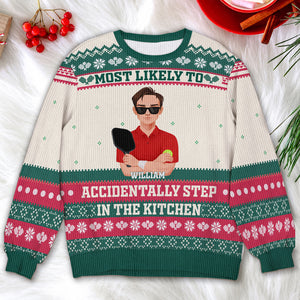 Personalized Gifts For Pickleball Lovers Ugly Sweater Christmas Most Likely To 02XQLU061124PA - AOP Products - GoDuckee