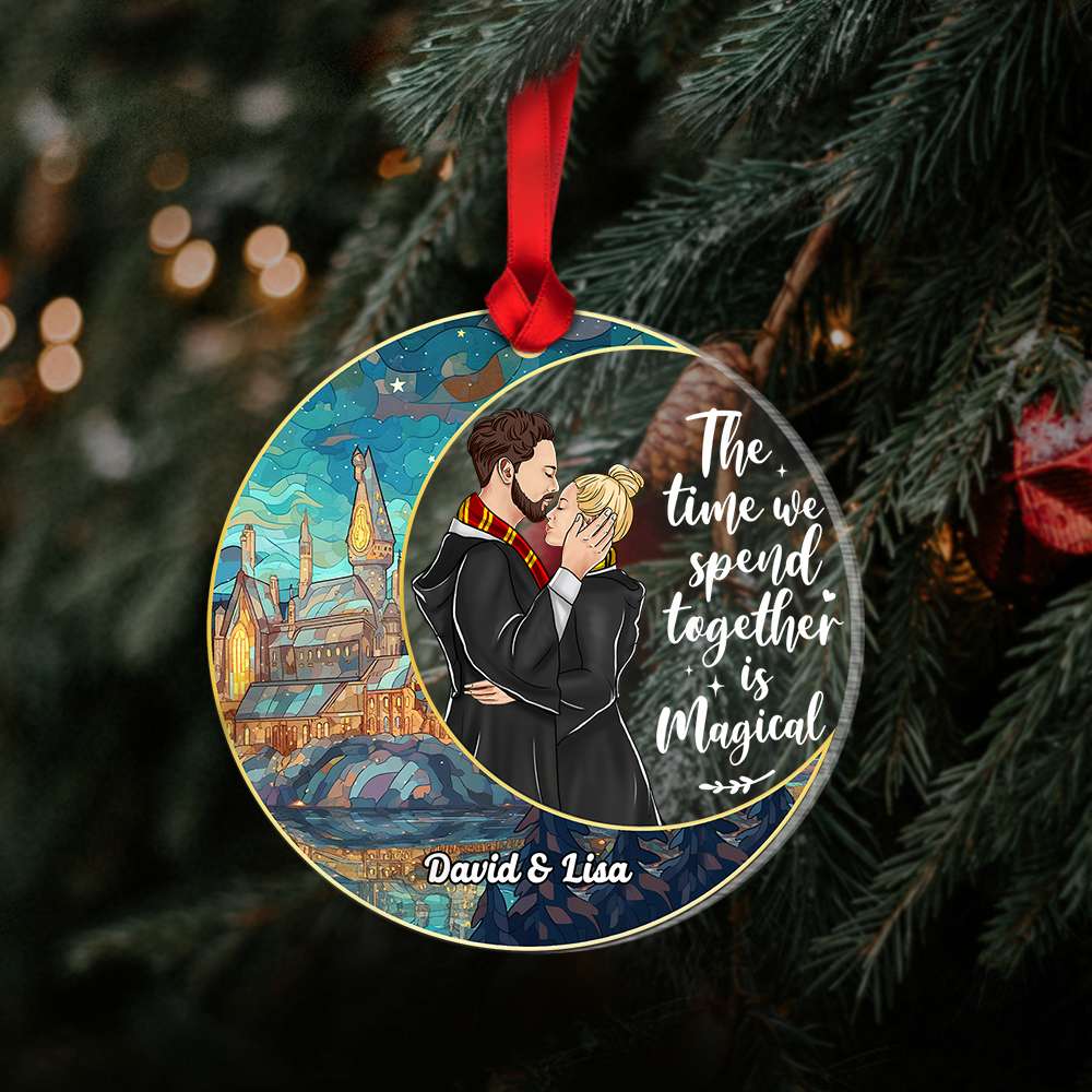 The Time We Spend Together Is Magical, Couple Gift, Personalized Acrylic Ornament, Wizard Couple Suncatcher Ornament, Christmas Gift 05NAHN180823TM - Ornament - GoDuckee