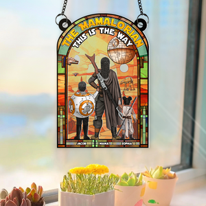 Personalized Gifts For Mom Suncatcher, Outer Space Planet Stained Glass Artwork 05qhpu130225hg - Ornament - GoDuckee