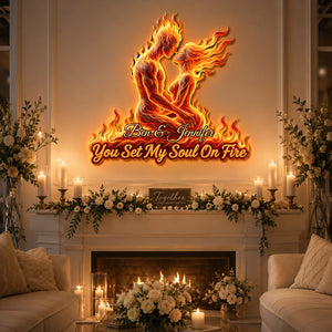 Eternal Flame Couple LED Wall Sign - Personalized Gifts For Couples 07HUDT250726 - Led Wall Sign - GoDuckee