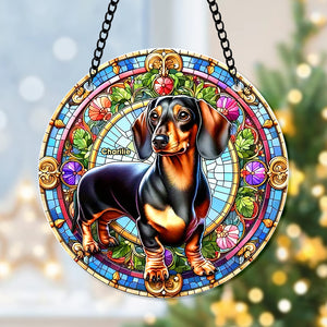 Personalized Gifts For Christmas Suncatcher Ornament 59ACQN240824 Dachshund Dog - Ornament - GoDuckee