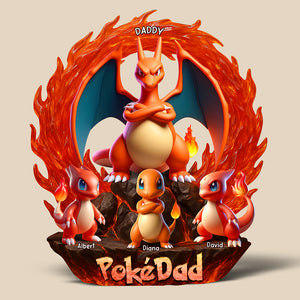Fire Dragon Dad Plaque - Personalized Gifts For Dad 021OHQN230425 - Shaped Plaques - GoDuckee
