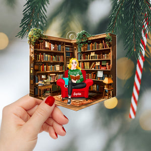 Personalized Gifts For Book Lovers Acrylic Ornament 01ohtn210924pa Reading Room - Ornament - GoDuckee