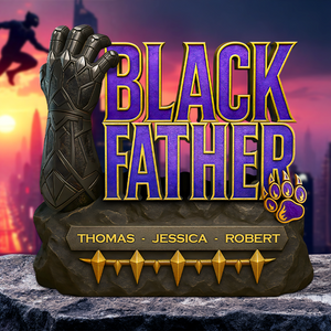 Black Father Plaque - Personalized Gifts For Dad 01hupu080525 - Shaped Plaques - GoDuckee