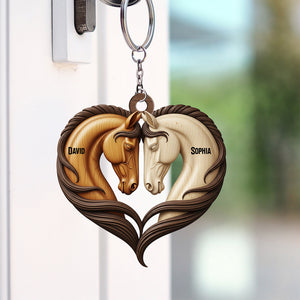 Horse Couple Keychain - Personalized Gifts For Couple 06natn140625 - Keychains - GoDuckee