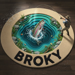 Personalized Gifts For Fishing Lovers, Fish Quilted Round Mat 02hyta061025 - Doormat - GoDuckee