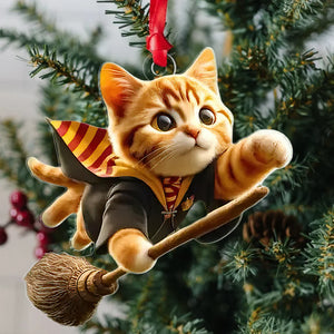 Gifts For Cat Lovers Christmas Wizard Cat Ornament 01acdt031024 - Ornament - GoDuckee