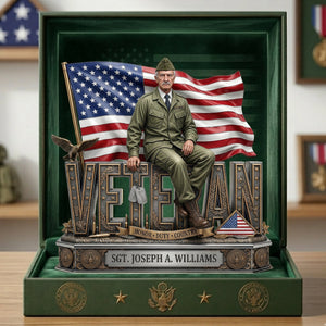 Proud Veteran Custom Photo Acrylic Plaque Tribute 03TYLU060426 - Shaped Plaques - GoDuckee