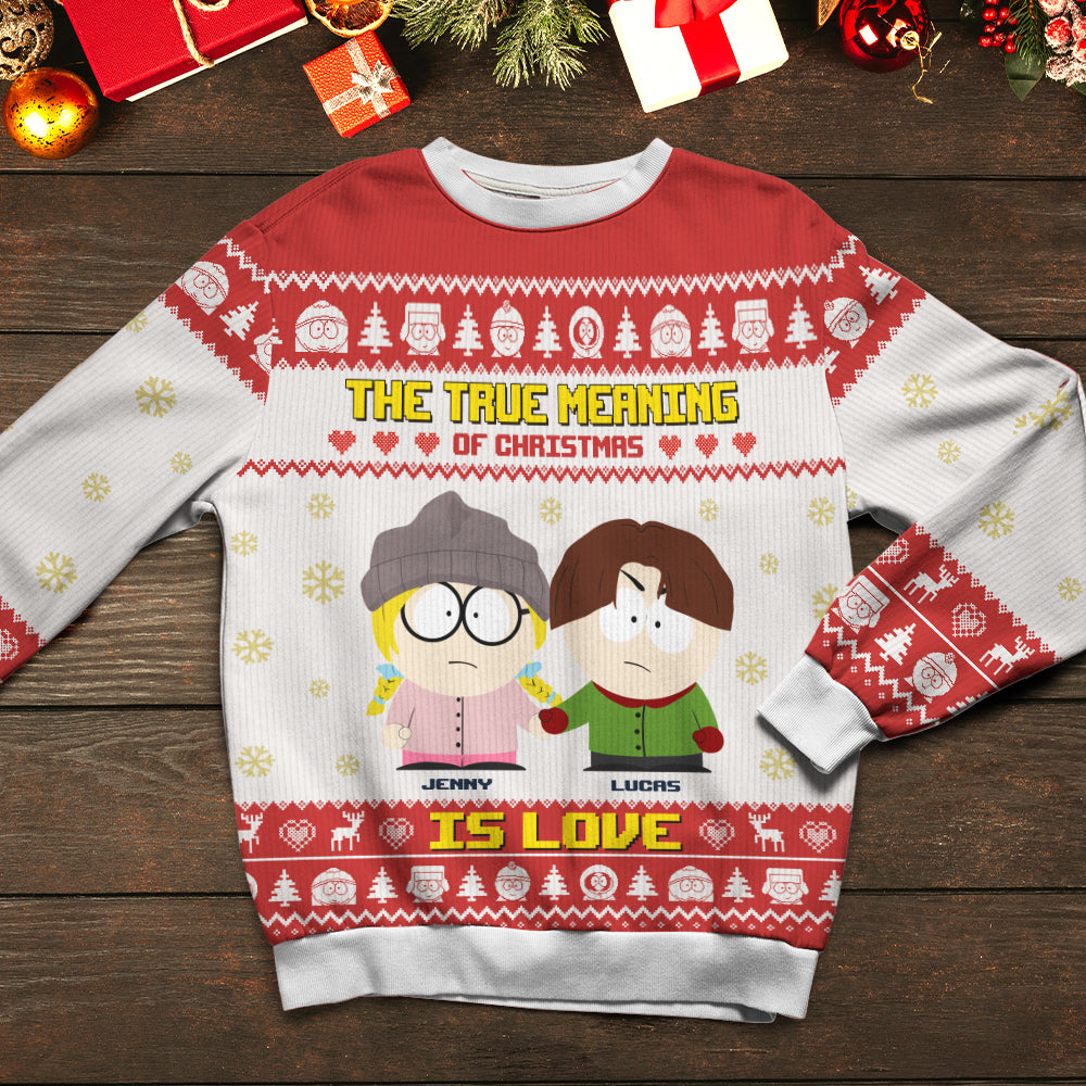 Personalized Gifts For Couple Knitted Ugly Sweater 04tgtn251024hg The True Meaning Of Christmas - Ugly Christmas Sweater - GoDuckee