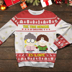 Personalized Gifts For Couple Knitted Ugly Sweater 04tgtn251024hg The True Meaning Of Christmas - Ugly Christmas Sweater - GoDuckee