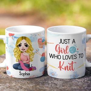 Personalized Gifts For Knitting Lover Coffee Mug 04hudc290724hh Beautiful Girl Knitting At Home - Coffee Mug - GoDuckee