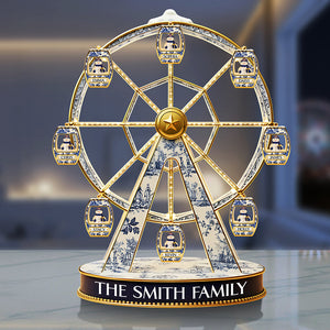 Personalized Gifts For Christmas, Snowman Family Toile De Jouy Acrylic Plaque 02tota011025 - Shaped Plaques - GoDuckee