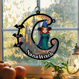 Personalized Gifts For Grandma Suncatcher Ornament, Halloween Grandma Witch 04NAMH300724HH - Ornament - GoDuckee