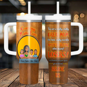 Personalized Gifts For Mom Tumbler Handle Cracking Mom Ever 06KAMH240125PA - Tumbler Cup - GoDuckee