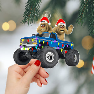 Personalized Gifts For Monster Truck Rider Christmas Ornament, Happy Bigfoot 04qhtn160924 - Ornament - GoDuckee