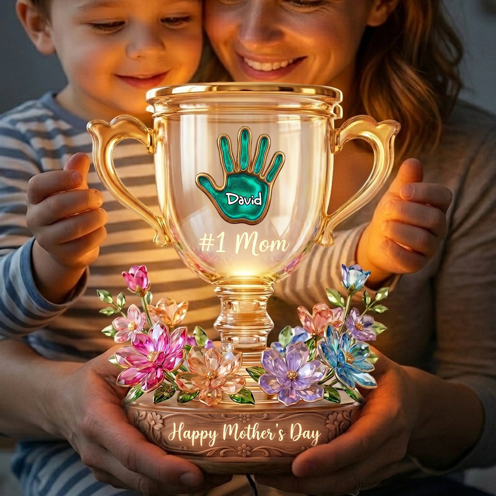 Mother's Day Trophy Acrylic Light Box - Personalized Gifts For Mom 02palu220426 - Light Box - GoDuckee
