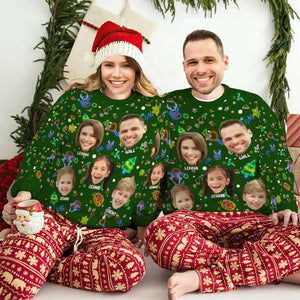 Personalized Custom Photo Christmas Gifts For Family Neon Ugly Sweater 05KALU041124 - AOP Products - GoDuckee