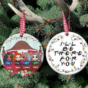 I'll Be There For You, Gift For Bestie, Personalized Ceramic Ornament, Best Friends Laying Ornament, Christmas Gift - Ornament - GoDuckee