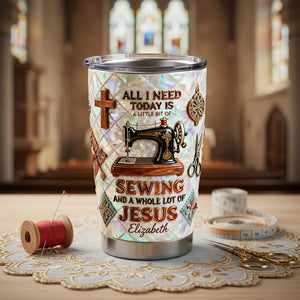 Sewing With Faith 20oz Tumbler - Personalized Gifts For Sewing Lovers 01pata291225 - Tumbler Cup - GoDuckee