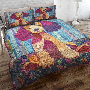 Poodles Dog Christmas Quilt Bed Set Gifts For Dog Lovers 02HUDT061124 - Blanket - GoDuckee