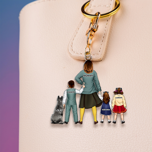Personalized Gifts For Mom Keychain Anime Mom And Kids 03QHHU190225PA - Keychains - GoDuckee