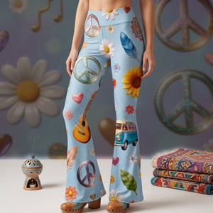 Hippie Flare Leggings Gifts 02pglu200326 - Shorts and Pants - GoDuckee
