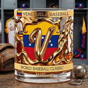 Venezuela Baseball 11oz Round Glass Personalized Gifts 04tgqn280326 - Glass - GoDuckee