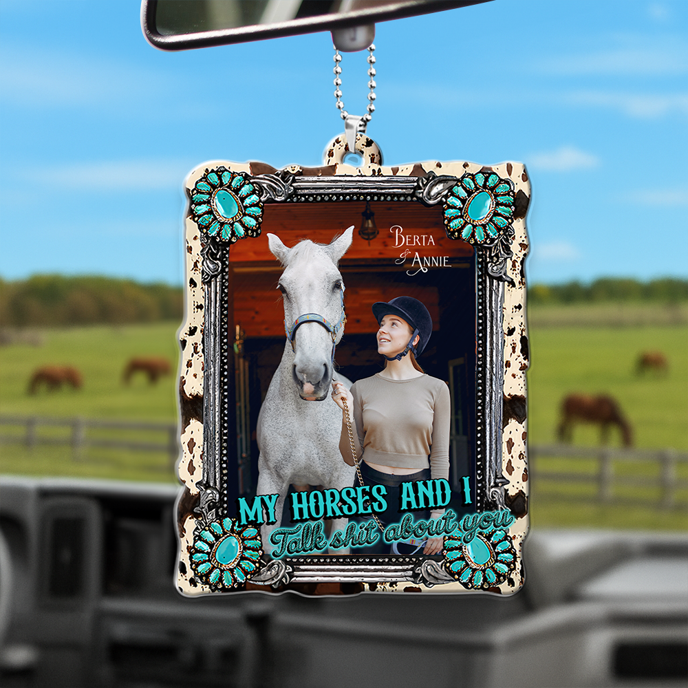 My Horses Car Ornament Custom Photo Gifts For Horse Lovers 05HULU180725 - Ornament - GoDuckee