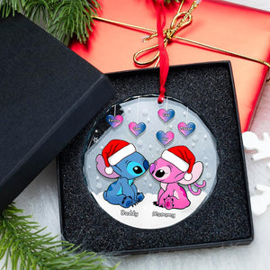 Personalized Gifts For Family Christmas Ornament 04xqmh051024 Cartoon Characters Kissing - Ornament - GoDuckee