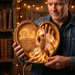 Dad's Heart Pieces Acrylic Light Box - Personalized Gifts For Dad 01padh300426 - Light Box - GoDuckee