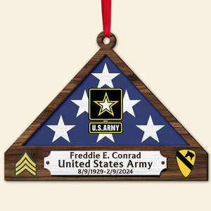 Personalized Memorial Ornament For Veteran, Folded Flag 01qhqn151024 - Ornament - GoDuckee