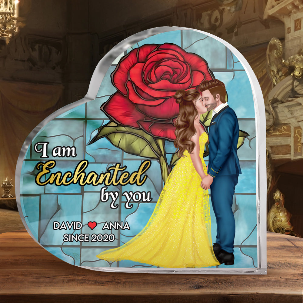 Personalized Gifts For Couple Heart Plaque I Am Enchanted By You 03HTPU060224PA - Shaped Plaques - GoDuckee