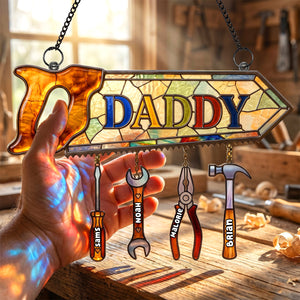Daddy's Tool Kid Suncatcher Ornament - Personalized Gifts For Dad 03padh250426 - Ornament - GoDuckee