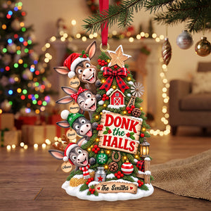 Clumsy Donkey Christmas Tree Ornament, Personalized Gifts For Family 04QHTN040926