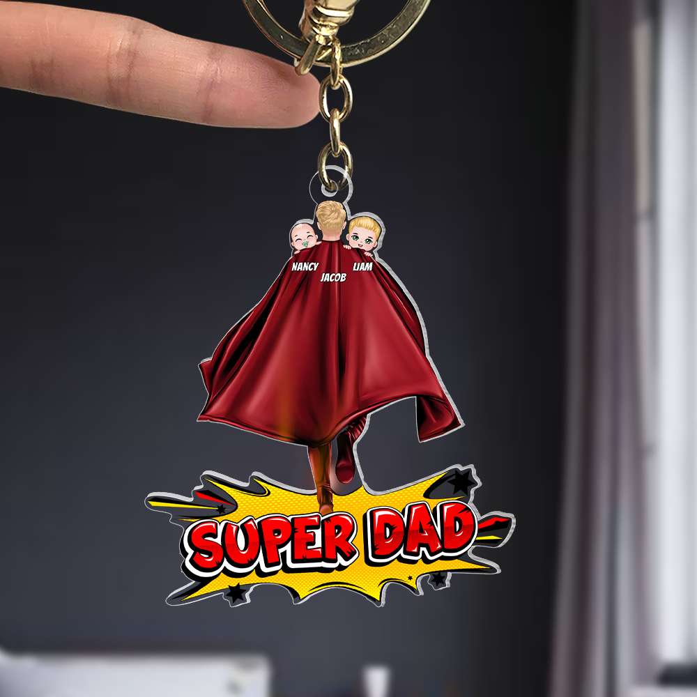 Personalized Gifts For Dad Keychain Super Dad 03QHPU270124HH - Keychains - GoDuckee
