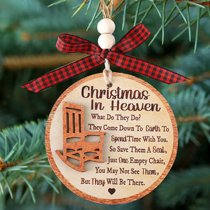 Christmas in Heaven Memorial Ornament Wooden Rocking Chair 02HUXX060924 2 Layers Wooden Ornament - Ornament - GoDuckee