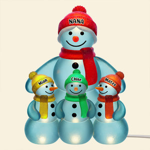 Snowman Grandma Christmas Acrylic Plaque Personalized Gifts For Grandma 02NADT281025 - Shaped Plaques - GoDuckee