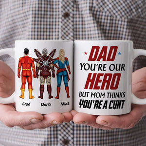 Dad You're Our Hero Personalized Mug 04DNHN240523TM - Coffee Mug - GoDuckee