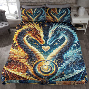 Personalized Gifts For Dragon Couple Lovers Quilt Bedding Set Special Line - Blanket - GoDuckee