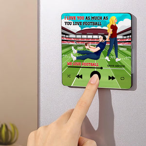 Personalized Gifts For Football Lover Music & Photo Fridge Magnet Couple Football 04XQDT111224PA - Fridge Magnet - GoDuckee