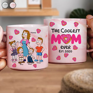 The Coolest Mom Ever Marble Mug - Personalized Gifts For Mom 01KAQN030425PA - Marble Mug - GoDuckee