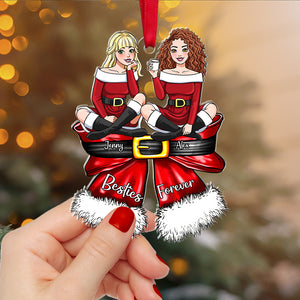 Personalized Gifts For Friends, Besties Coquette Bow Christmas Ornament 03NATN100924HH - Ornament - GoDuckee