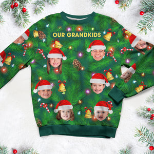 Custom Photo Gift For Family, Christmas Light Bulbs Ugly Sweater 05ACQN031024 - AOP Products - GoDuckee