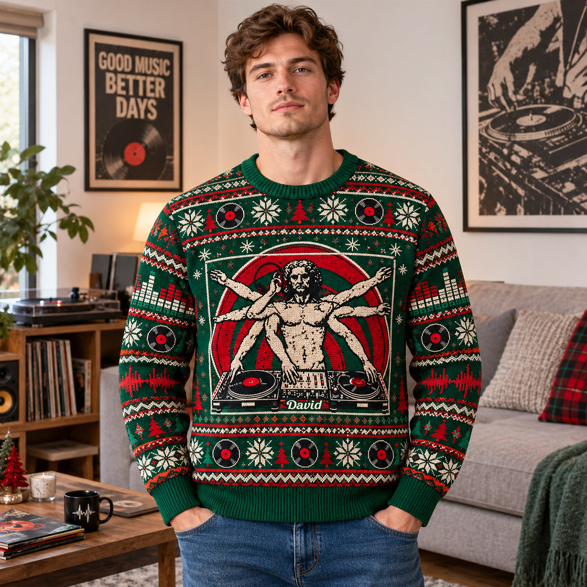 Funny DJ Ugly Sweater - Personalized Gifts For Christmas 05nadh131026 - AOP Products - GoDuckee