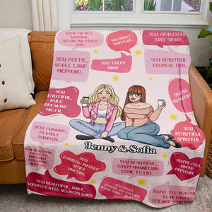 Personalized Gifts For Bestie Blanket Besties Girl 02KAMH130125HH - Blanket - GoDuckee