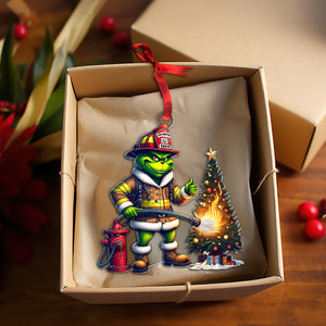 Personalized Gifts For Firefighter Christmas Ornament How The Firefighter Saved Christmas 03qhtn071024 - Ornament - GoDuckee