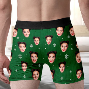 Custom Photo Gifts For Men's Boxer Briefs, Funny Face of Girlfriend/Wife 02natn140824 - Boxer Briefs - GoDuckee