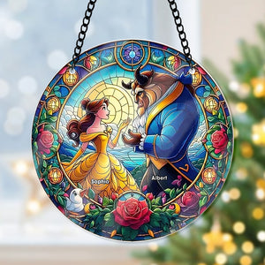 Personalized Gift For Couple, Christmas Suncatcher Ornament 80ACQN270824 - Ornament - GoDuckee