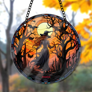 Personalized Gift For Witch Lovers, Halloween Suncatcher Ornamnent 92ACQN270824 - Ornament - GoDuckee