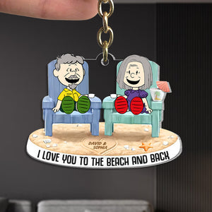 Personalized Gifts For Beach Couple Keychain 03ohtn090125pa I Love You To The Beach And Back - Keychains - GoDuckee